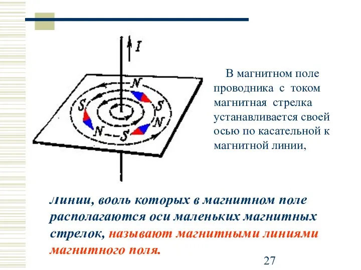 Линии, вдоль которых в магнитном поле располагаются оси маленьких магнитных