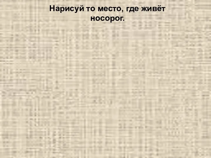 Нарисуй то место, где живёт носорог.