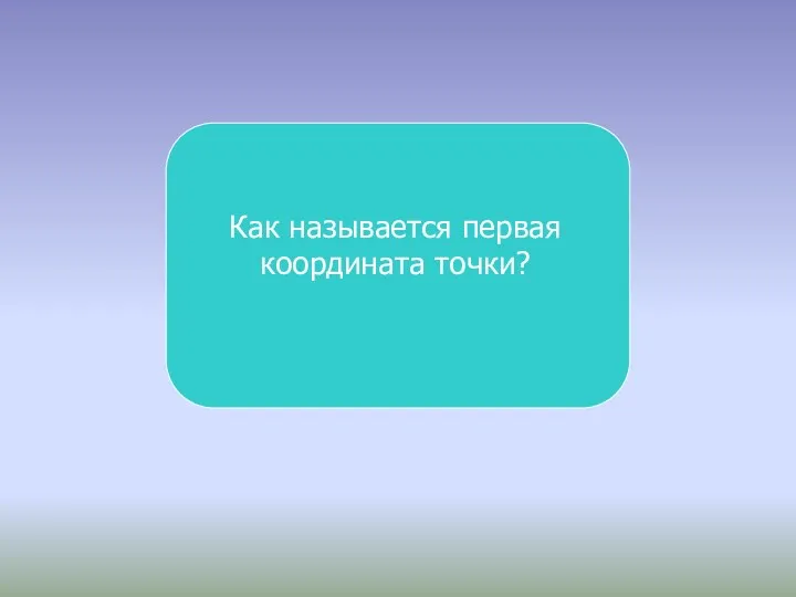 Как называется первая координата точки?