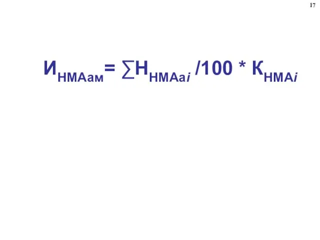 ИНМАам= ∑ННМАаi /100 * КНМАi 17