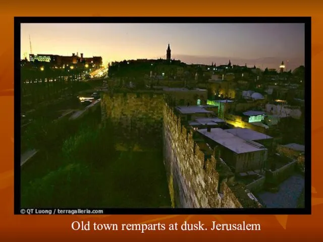 Old town remparts at dusk. Jerusalem