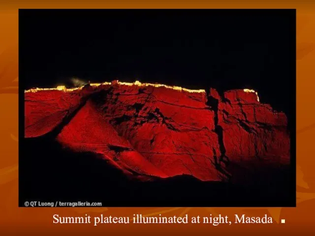 Summit plateau illuminated at night, Masada