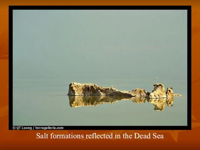Salt formations reflected in the Dead Sea