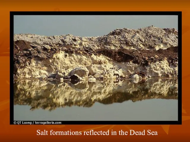Salt formations reflected in the Dead Sea