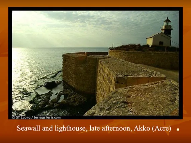 Seawall and lighthouse, late afternoon, Akko (Acre)