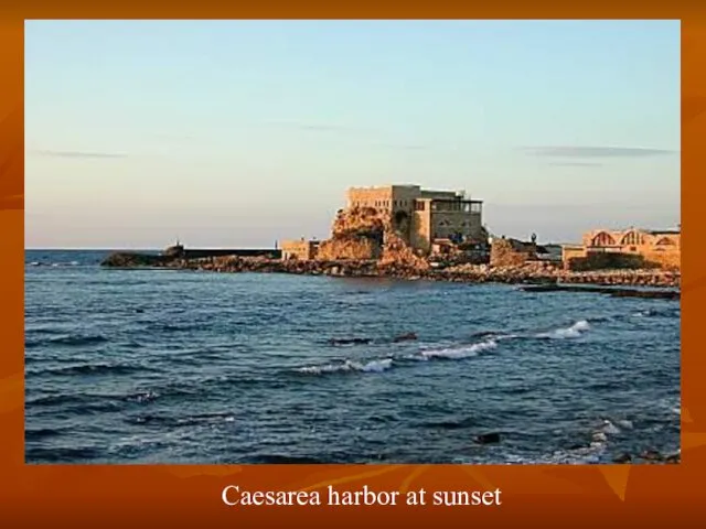 Caesarea harbor at sunset