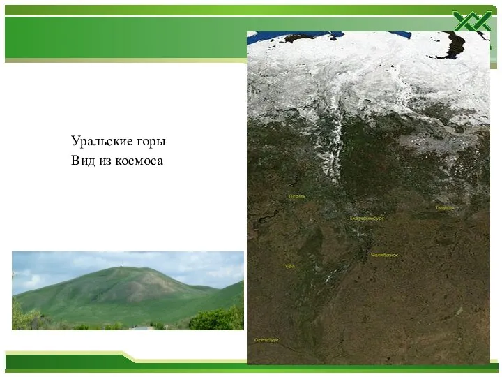 Уральские горы Вид из космоса