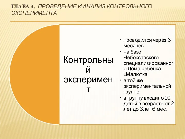 Глава 4. Проведение и анализ контрольного эксперимента