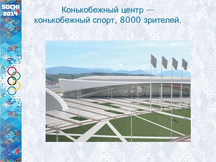 Конькобежный центр — конькобежный спорт, 8000 зрителей.