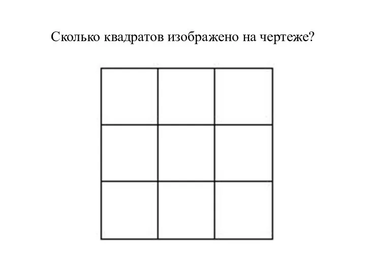 Сколько квадратов изображено на чертеже?