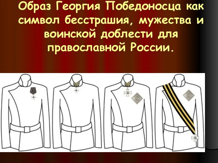 Образ Георгия Победоносца как символ бесстрашия, мужества и воинской доблести для православной России.