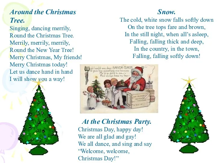 Around the Christmas Tree. Singing, dancing merrily, Round the Christmas