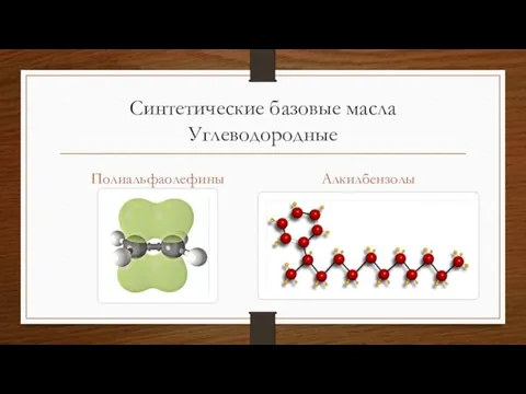 Синтетические базовые масла Углеводородные Полиальфаолефины Алкилбензолы