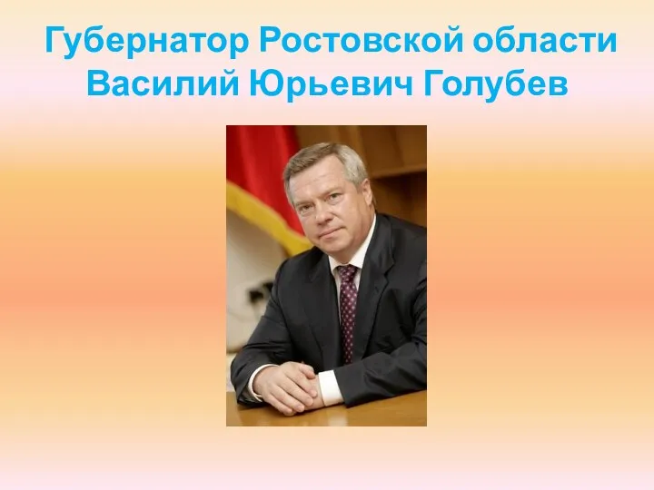 Губернатор Ростовской области Василий Юрьевич Голубев