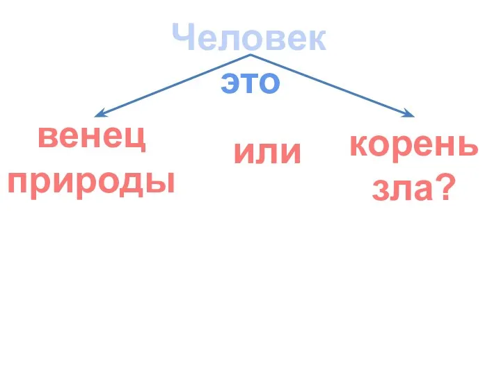 Человек венец природы корень зла? или это