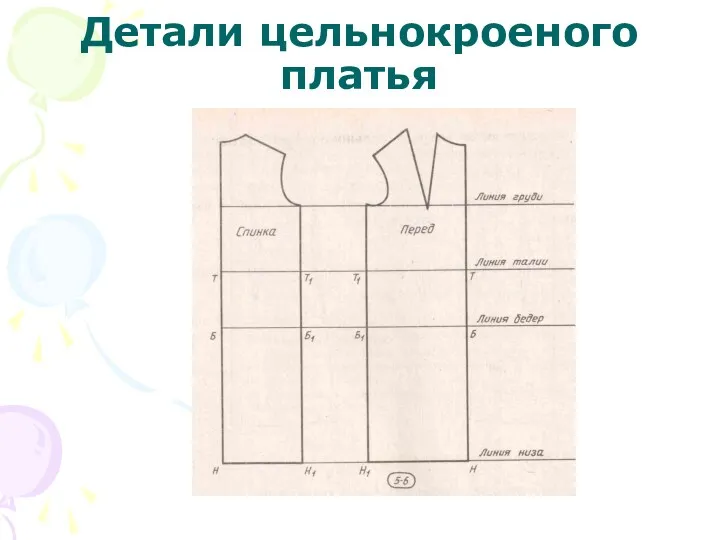 Детали цельнокроеного платья