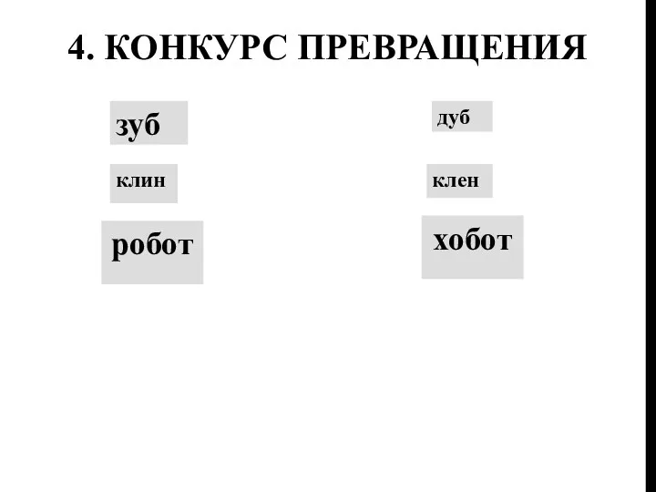 4. Конкурс превращения