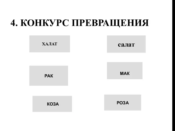 4. Конкурс превращения