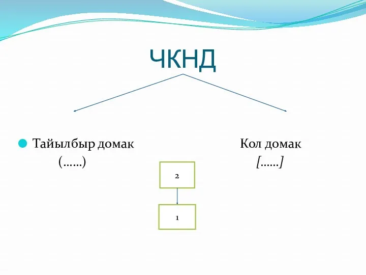 ЧКНД Тайылбыр домак Кол домак (……) [……] 2 1