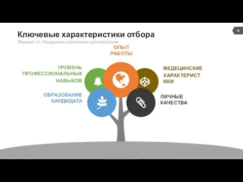 Ключевые характеристики отбора МЕДЕЦИНСКИЕ ХАРАКТЕРИСТИКИ УРОВЕНЬ ПРОФЕССИОНАЛЬНЫХ НАВЫКОВ ЛИЧНЫЕ КАЧЕСТВА ОБРАЗОВАНИЕ КАНДИДАТА ОПЫТ