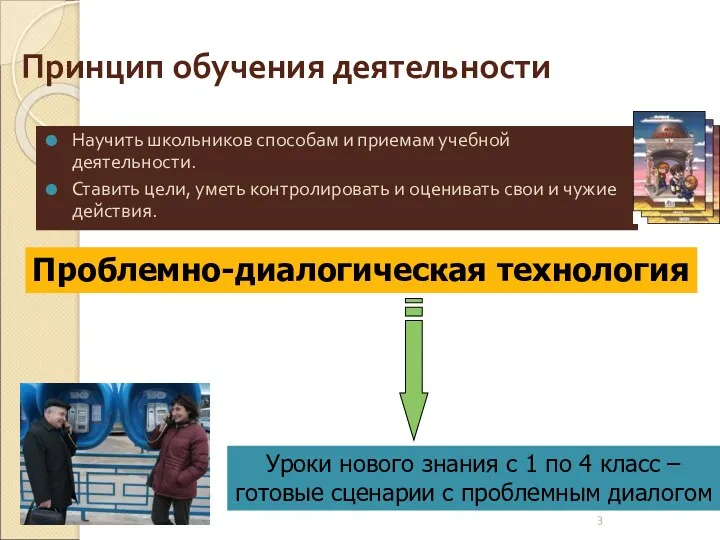 Принцип обучения деятельности Научить школьников способам и приемам учебной деятельности.