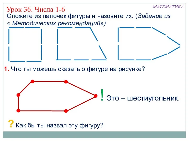 МАТЕМАТИКА 1. Что ты можешь сказать о фигуре на рисунке?