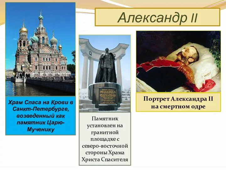 Александр II Храм Спаса на Крови в Санкт-Петербурге, возведенный как