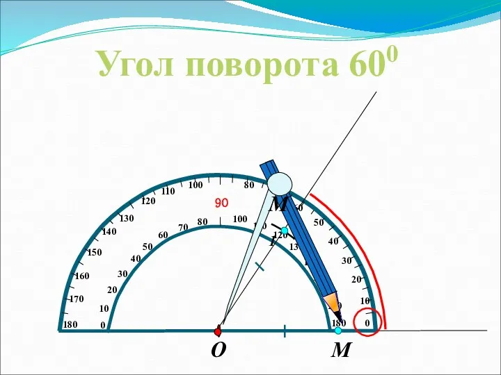 М О М1 Угол поворота 600