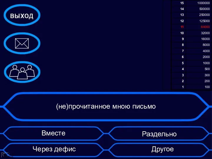 (не)прочитанное мною письмо Через дефис Раздельно Вместе Другое