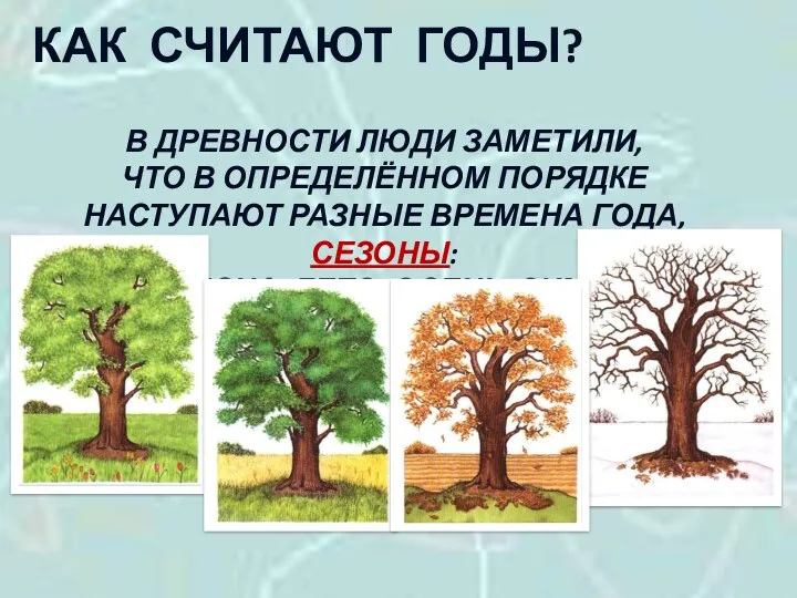 КАК СЧИТАЮТ ГОДЫ? В ДРЕВНОСТИ ЛЮДИ ЗАМЕТИЛИ, ЧТО В ОПРЕДЕЛЁННОМ