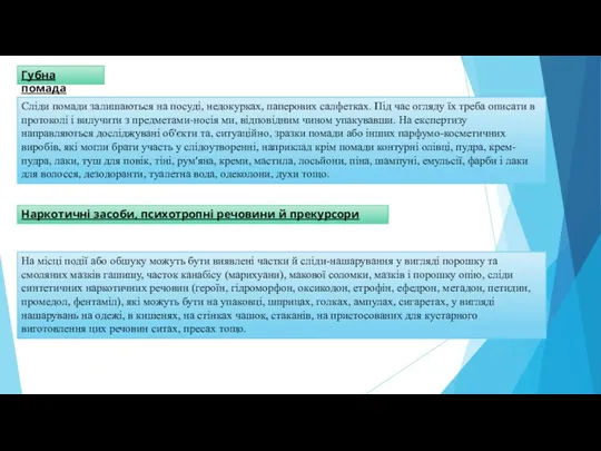 Губна помада Сліди помади залишаються на посуді, недокурках, паперових салфетках.