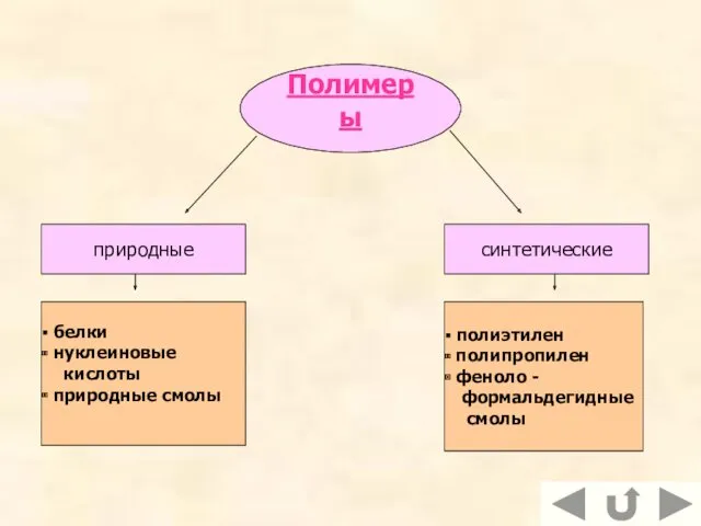 природные синтетические белки нуклеиновые кислоты природные смолы полиэтилен полипропилен феноло - формальдегидные смолы Полимеры