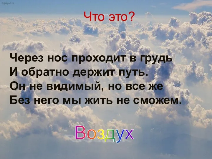 Через нос проходит в грудь И обратно держит путь. Он