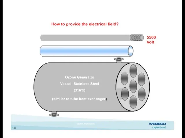 107 How to provide the electrical field? Ozone Generator Vessel Stainless Steel (316TI)