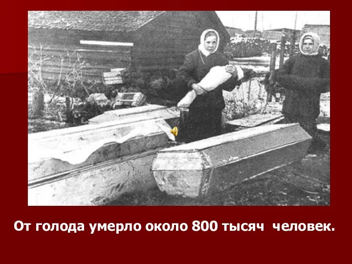 От голода умерло около 800 тысяч человек.