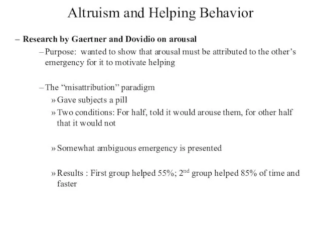 Altruism and Helping Behavior Research by Gaertner and Dovidio on