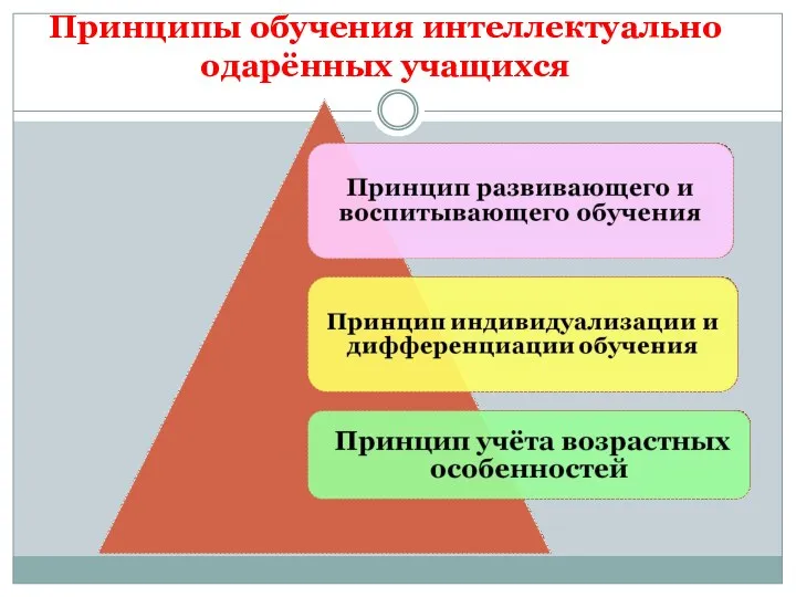 Принципы обучения интеллектуально одарённых учащихся