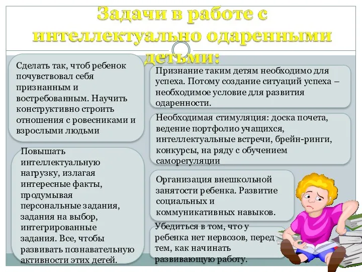 Сделать так, чтоб ребенок почувствовал себя признанным и востребованным. Научить