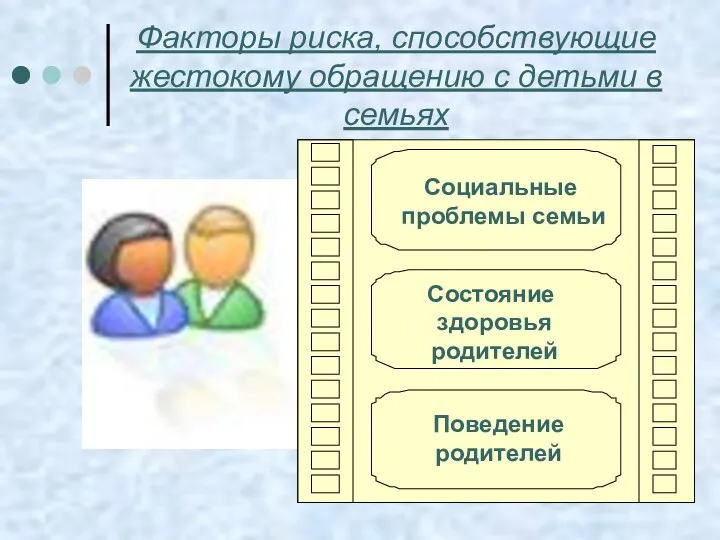 Факторы риска, способствующие жестокому обращению с детьми в семьях Социальные