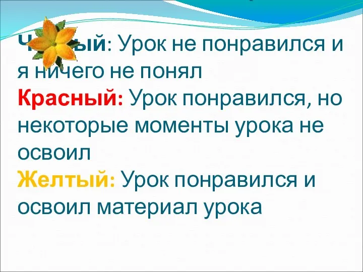 Цветок настроения Черный: Урок не понравился и я ничего не