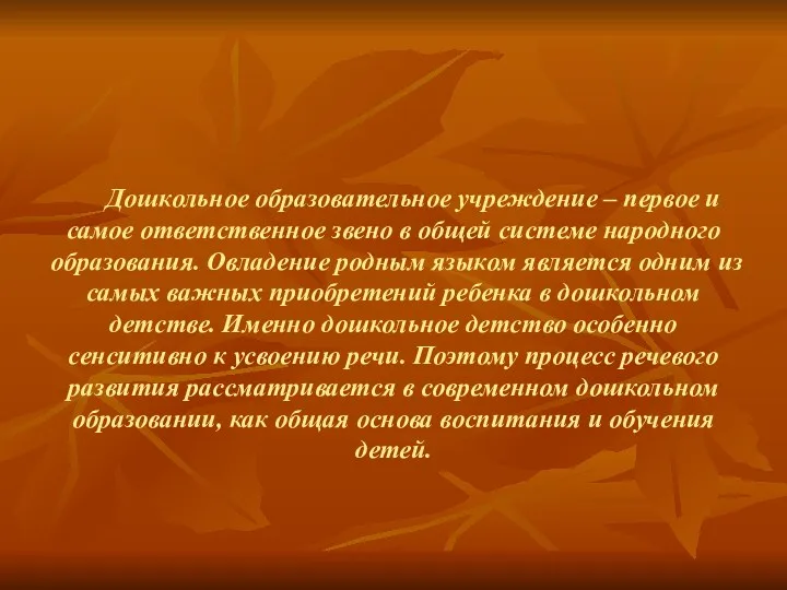 Дошкольное образовательное учреждение – первое и самое ответственное звено в