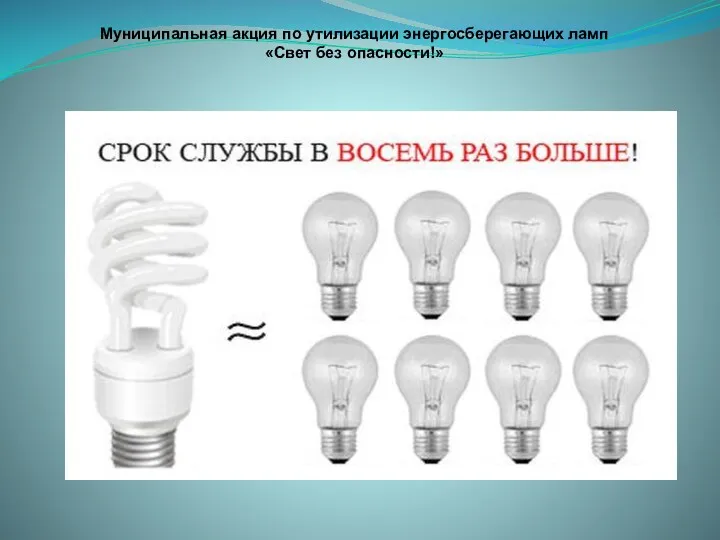 Муниципальная акция по утилизации энергосберегающих ламп «Свет без опасности!»