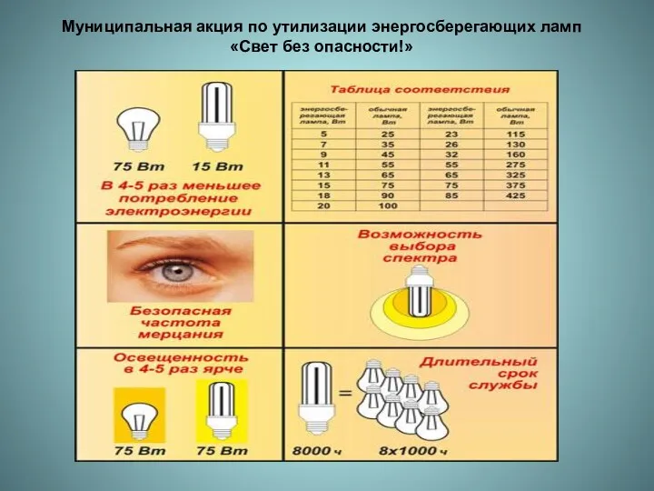 Муниципальная акция по утилизации энергосберегающих ламп «Свет без опасности!»