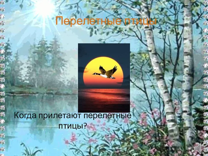 Перелетные птицы Когда прилетают перелетные птицы? http://www.o-detstve.ru