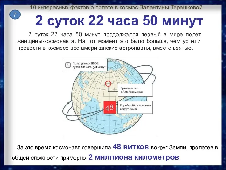 7 10 интересных фактов о полете в космос Валентины Терешковой