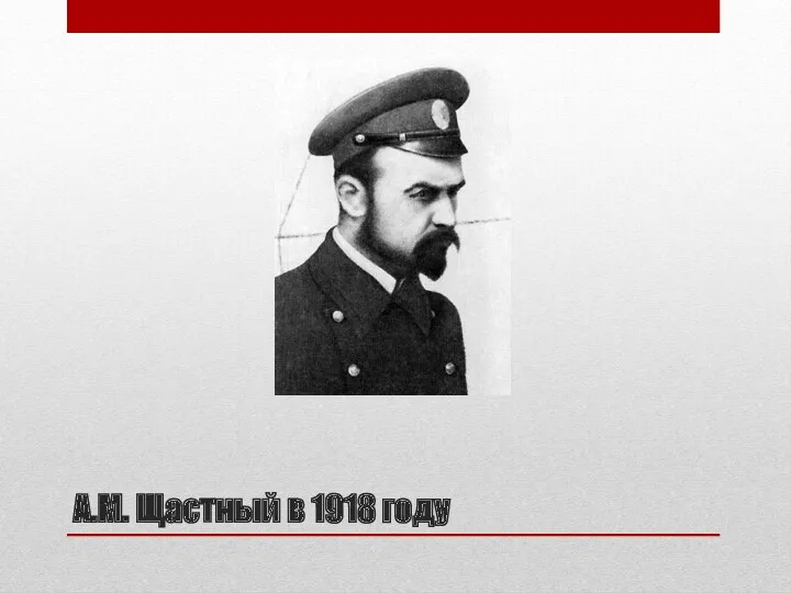 А.М. Щастный в 1918 году