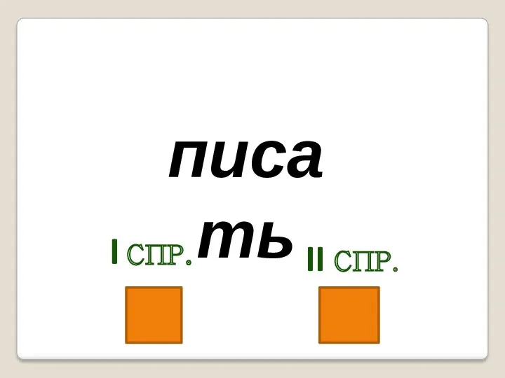 писать I спр. II спр.