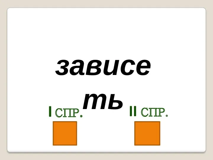 зависеть I спр. II спр.