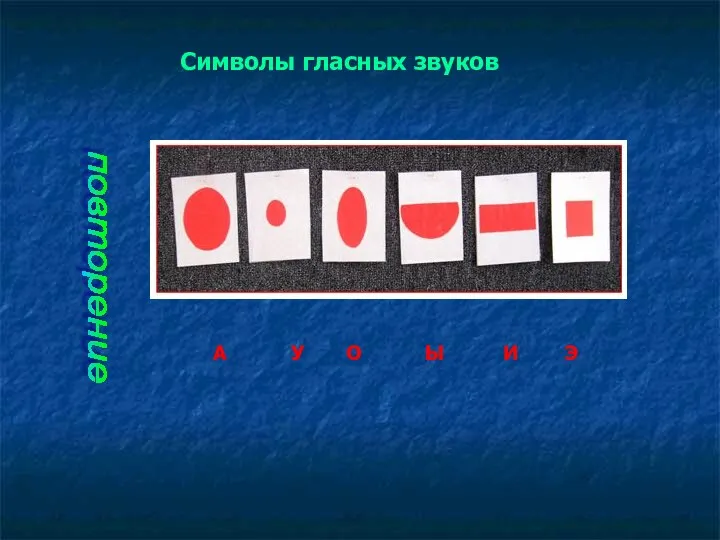 Символы гласных звуков А У О Ы И Э повторение