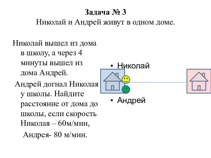 Задача № 3 Николай и Андрей живут в одном доме.